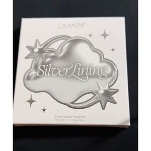 ColourPop Silver Lining Eyeshadow Palette 9 Pan Cool Tone Silver Grey Metallic